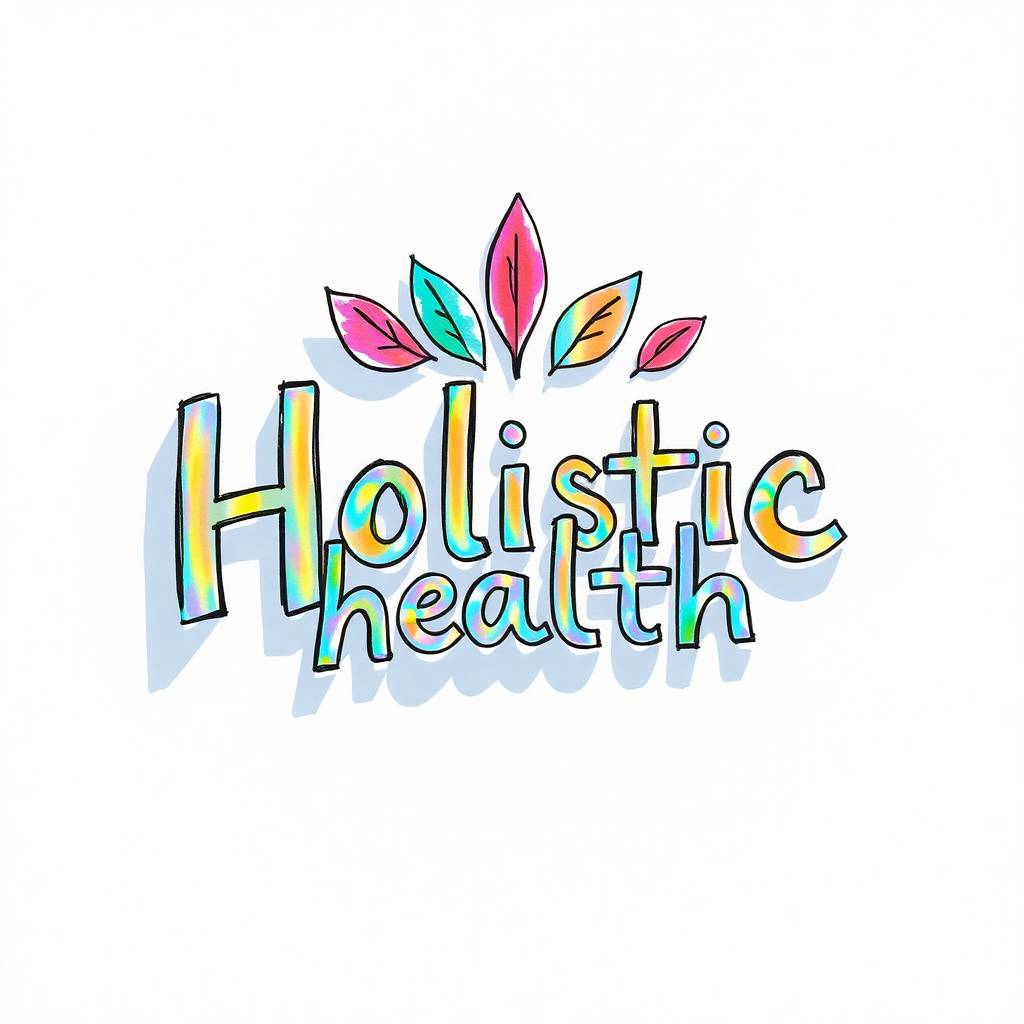 Holistic health written on a white background.